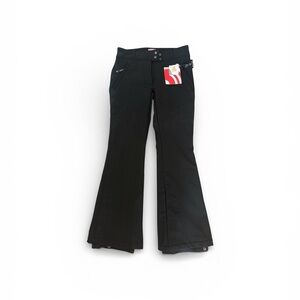 Women's European Black Skinny-Flared Ski Pants